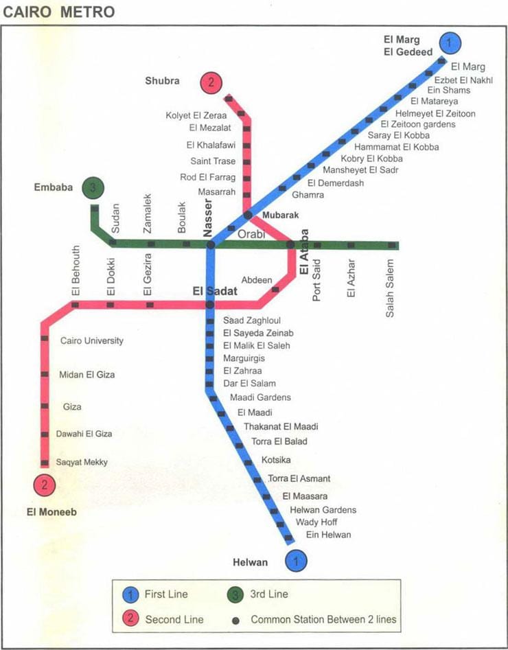 ไคโรงรถไฟใต้ดินแผนที่