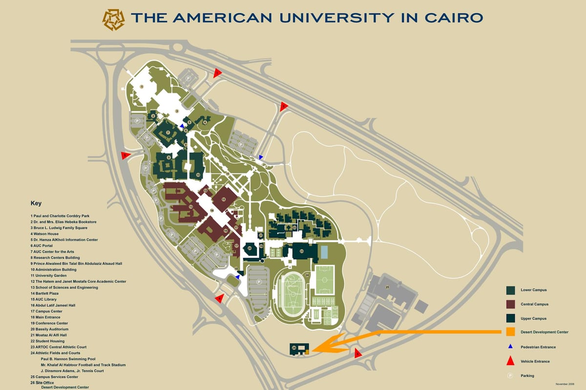 แผนที่ของ auc ใหม่ไคโรมหาวิทยาลัย