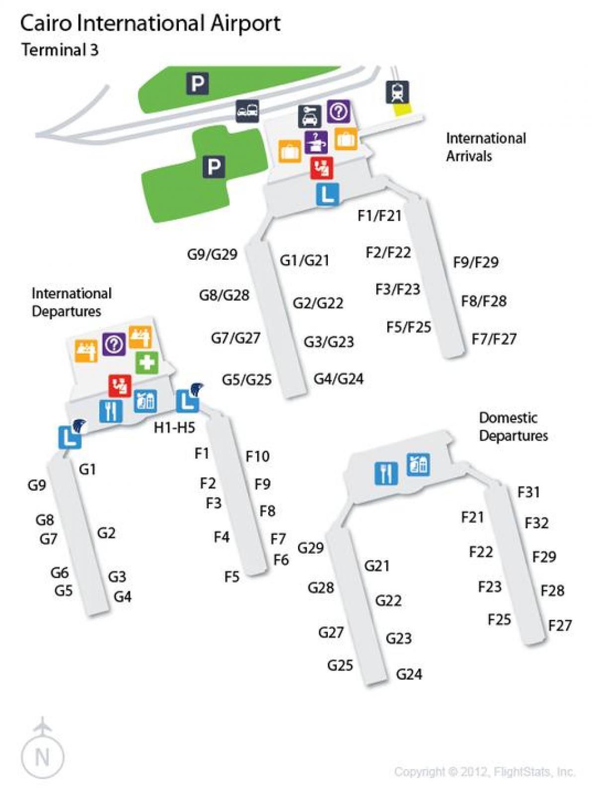 แผนที่ของไคโรสนามบินเทอร์มินัล